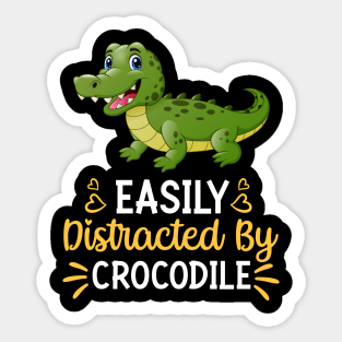 Easily Distracted By Crocodile Sticker